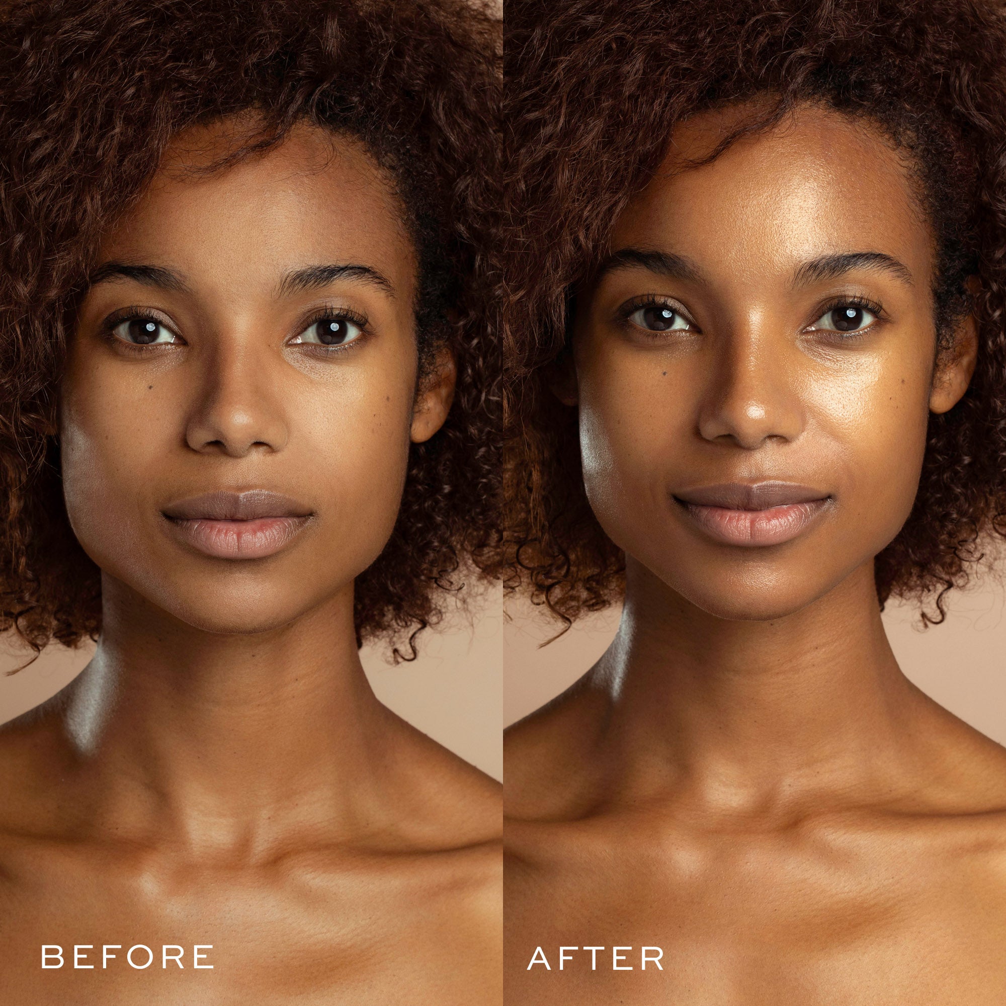 a woman before and after a photo