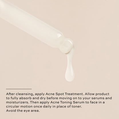 apply acne spot treatment, apply acne toning serum in place of toner