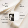 Black and white cosmetic jar with cream product displayed next to comparison product on neutral background with product benef