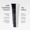 Black tube with textured surface containing Daily Exfoliating Cleanser with jojoba beads, 4 FL OZ.