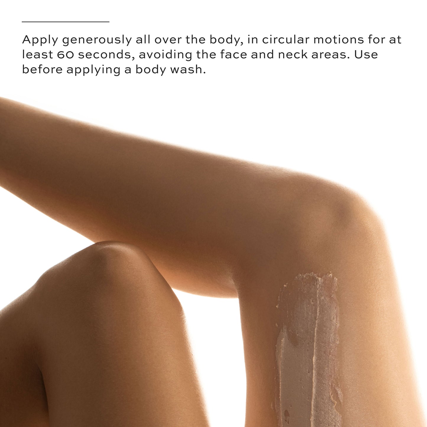 application directions for whipped body exfoliator