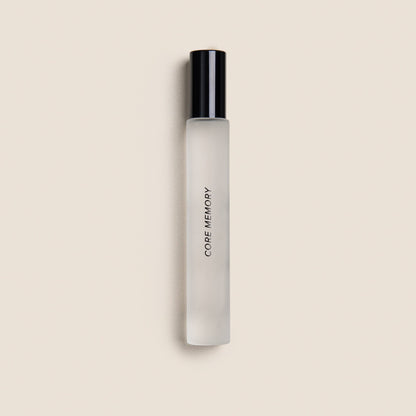 White cylindrical roller with black cap labeled "CORE MEMORY" on beige background.