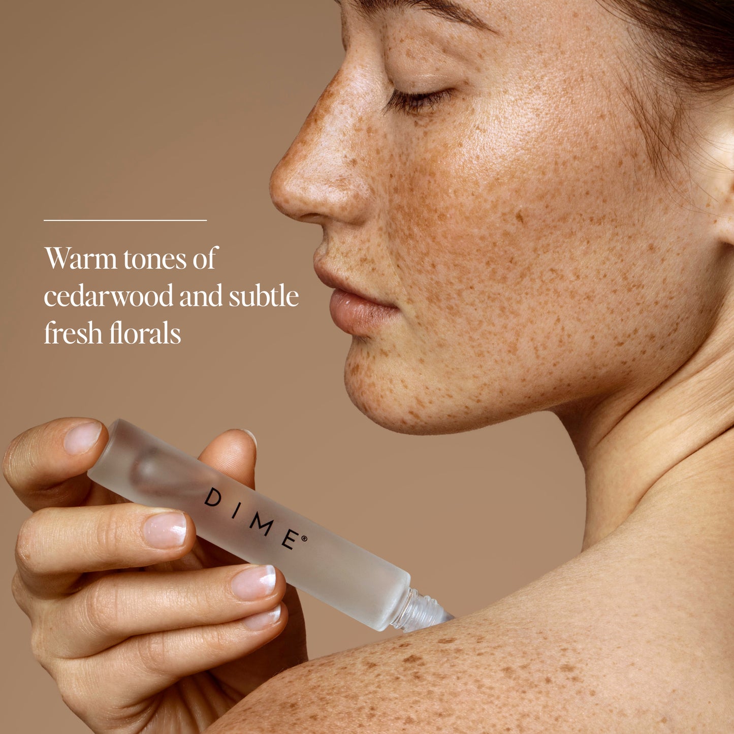 Warm tones of cedarwood and subtle fresh florals